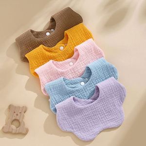Produits pour bébés, serviette de salive, bandana réutilisable, bavoir pour bébé, serviette triangulaire pour la bave, six couches plissées, lavage en coton pur, teinture en fil, soutien - Product Image 4