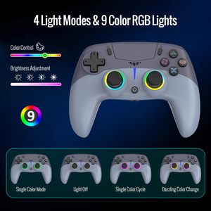 Funda Protectora para Dedos de Juego, Plegable, ABS, LED, Inalámbrica, para PS-5/Pro/Slim/PC, 4 Modos de Luz/Marco/Giroscopio de 6 Ejes/Vibración Dual/Panel Táctil/3.5mm - Product Image 3