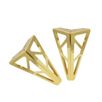 Pieds de meubles en métal doré de luxe modernes SPONGDE, pieds de canapé triangulaires décoratifs robustes avec emblème pour armoire, table basse