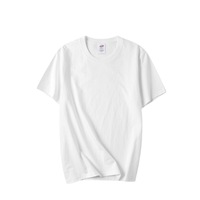 T-shirt d'été pour homme en coton peigné pur 220g, manches courtes, couleur unie, décontracté, respirant, évacuant l'humidité