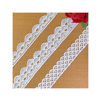 LEIXUSI Bordure en dentelle festonnée soluble dans l'eau de 2,5 cm, broderie ondulée pour poignets, cheongsam, robe de mariée, textile de maison