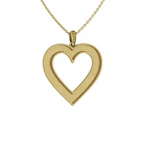 Hochwertiger 14K vergoldeter Sterlingsilber 30mm Herzanhänger mit Lünettenfassung für Muttermilch, DIY-Harz und Pferdehaar-Schmuck - Product Image 1