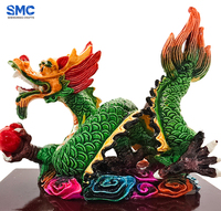 SMC personnalisé OEM résine artistique chinois Dragon Base 3D Sculpture Figurine ensemble 2 pièces mythique créature Statue bureau décoration de la maison