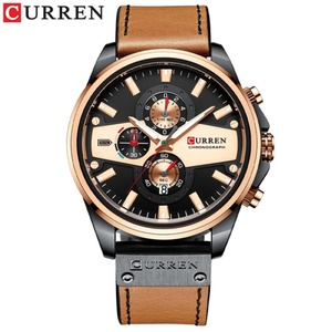 Customized Curren 8394 Men Fashion 5Colors Multifunction Sport Waterproof <b>Watch</b> Genuine Leather <b>Watch</b> Band Quartz <b>Watch</b> - Product Image 5
