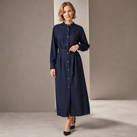 Robe Courte Décontractée Boutonnée pour Femme, Coupe Ample et Fluide, 100% Lin Anti-Plis, Taille Naturelle, Imprimé sur le Devant – Collection Été