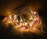 Cœur d'amour en cristal pour mariage, fête, 10 20 40 LED, décoration romantique de la saint-valentin, guirlande lumineuse féerique