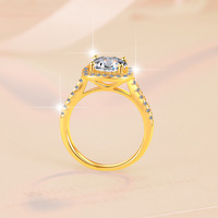 Bague solitaire à quatre griffes en argent sterling S925 avec certificat GRA, moissanite ronde brillante couleur D VVS1, bague de fiançailles pour femme