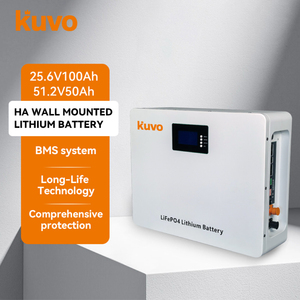 KUVO 25.6V 100Ah Wall-<b>Mounted</b> Home Energy Storage <b>Battery</b> with CAN Communication Smart BMS System - Product Image 1