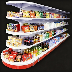 Estante cuadrado de doble cara para góndola, estante para supermercado, exhibición comercial recubierta de polvo epoxi para trabajo ligero - Product Image 2