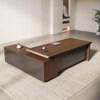 Bureau de direction modulaire en L extensible de luxe moderne, conception à panneaux, base mobile, montage facile, pour usage domestique et commercial, en bois