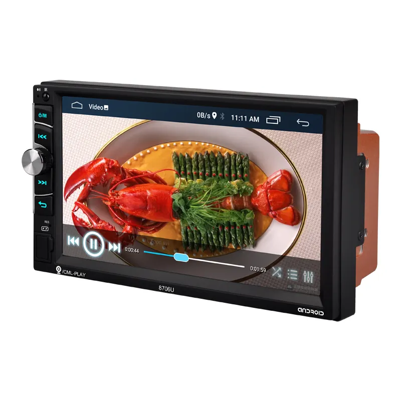 8708U lettore multimediale Stereo per auto Touch Screen universale da 7 pollici con BT FM GPS WIFI lettore auto android per auto