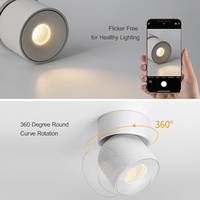 Spot de plafond LED d'intérieur moderne 12W Dimmable Warm 3000K CRI 97 + 360 ° Pivotant Spot E27 Montage en surface pour