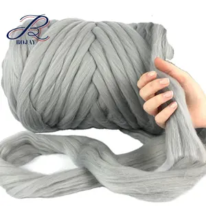 21Micron 66S Hơn 100 Màu Sắc Siêu Chunky Dày 100% Merino Len Chunky Roving Tay Đan Sợi