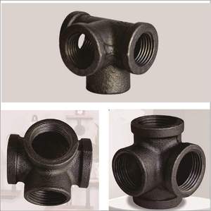 Conector en T <span class=keywords><strong>de</strong></span> Hierro Maleable Negro <span class=keywords><strong>de</strong></span> Ángulo Recto con <span class=keywords><strong>Cabeza</strong></span> Hexagonal y Salida Lateral <span class=keywords><strong>de</strong></span> 4 Vías, Superficie Sandblasted, Baja Presión para Decoración del Hogar - Product Image 6
