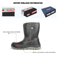 Bottes de sécurité montantes en cuir microfibre à embout d'acier, antidérapantes, résistantes aux chocs et aux éclaboussures d'huile, pour l'hiver, les mines de charbon et les champs pétrolifères, double usage