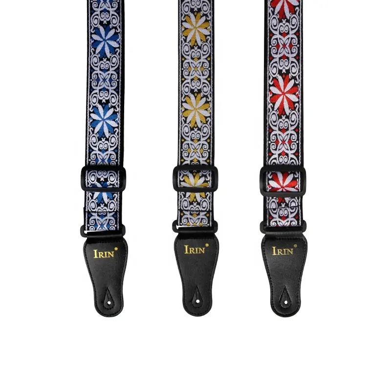 Wholesale boutique embroidery pattern thickened wear-resistant adjustable practical guitar strap