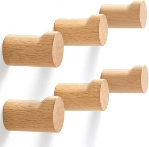 Gancho de Pared de Madera Natural para Colgar Toallas, Ropa y Sombreros, Hecho a Mano, Estilo Rústico - Product Image 6