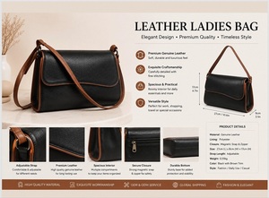 Wholesale Supply Genuine Leather Ladies Shoulder Bag Fashion Designer Handbag Classic Women's <b>Purse</b> for Available At Best Price - Product Image 5