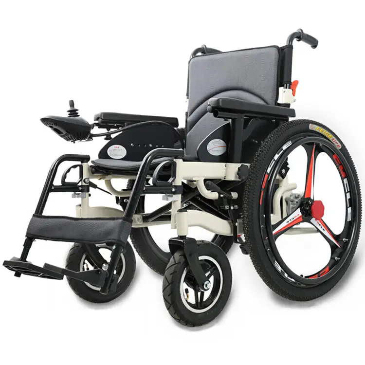Sedia a rotelle elettrica leggera portatile pieghevole per anziani di vendita calda per disabili