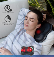 Coussin de massage intelligent portable Healthpal OEM ODM 3D avec fonction de pétrissage profond, chaleur Shiatsu pour le dos et le cou, pour la maison et la voiture