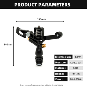 Aspersor de Impacto Ajustable de Plástico Resistente <span class=keywords><strong>para</strong></span> Jardín y Patio - Product Image 3