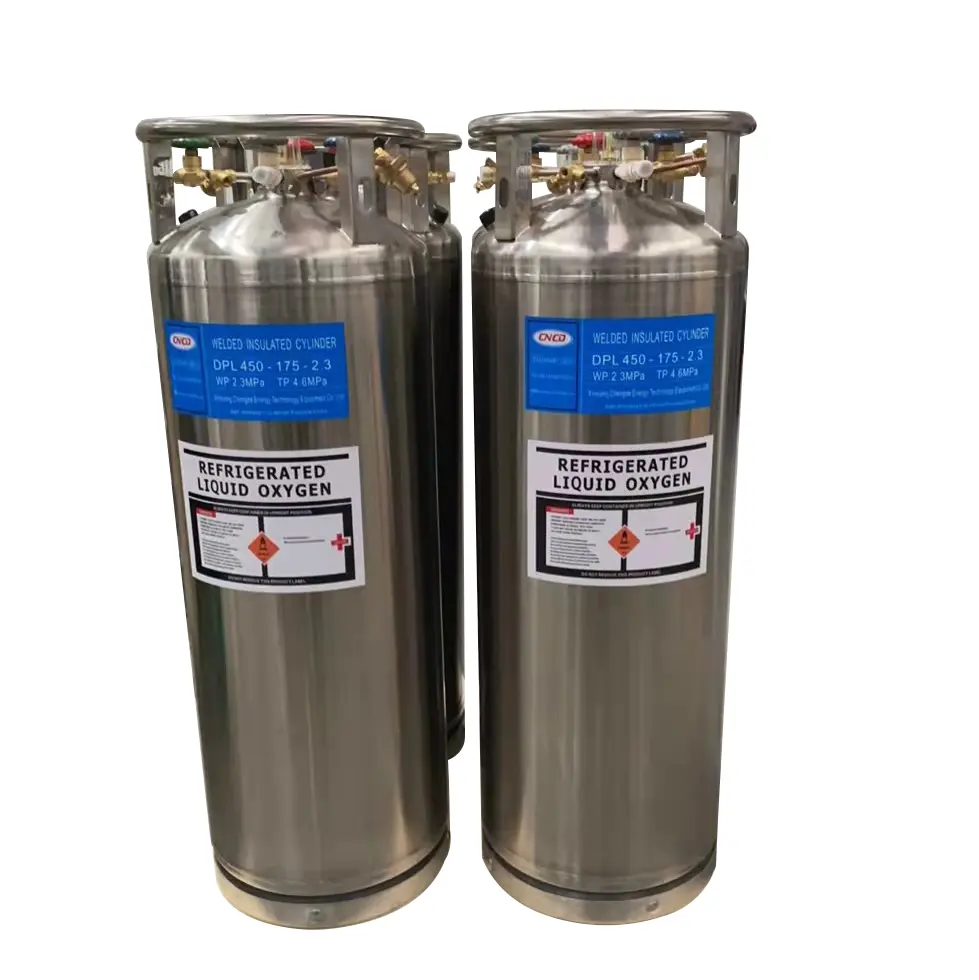 175l 2.0mpa Verticale Vloeibare Zuurstof Gas Opslagtank Cryogene Gas Dewar Cilinder
