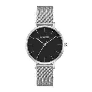 Montre-bracelet de luxe personnalisée avec logo, étanche, pour homme, en acier inoxydable, analogique, bracelet en cuir noir, fabrication japonaise minimaliste, OEM pour hommes - Product Image 3