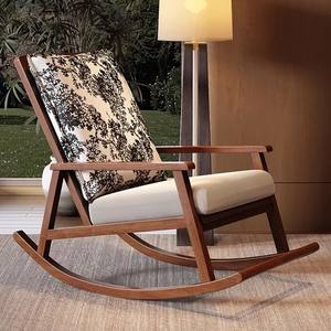 <span class=keywords><strong>Fauteuil</strong></span> à bascule en bois massif de style mid-century avec repose-pieds et coussin floral pour salon, <span class=keywords><strong>fauteuil</strong></span> lounge rembourré <span class=keywords><strong>confortable</strong></span> - Product Image 3