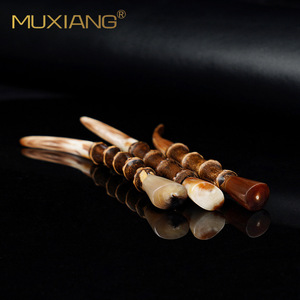 Muxiang Wood Scented Pipe Knife 3 In 1 Tool With Needle Bamboo Joint Ox Horn Press Stick For Smoking Pipes - Product Image 1