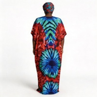 Nouvelle Collection 2026 : Robe Longue d'Été Ample en Coton Imprimé pour Femmes Africaines Grandes Tailles, Style Kaftan Boubou Kimono, avec Ensemble Foulard et Dentelle