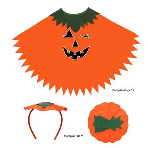 HP New children's Halloween <b>pumpkin</b> cape <b>costume</b>, suitable for stage parties and performances, made of polyester fiber - Product Image 3