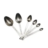 Set di cucchiai da 6 pezzi, Set di strumenti di misurazione da cucina in metallo in acciaio inossidabile
