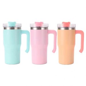 Gobelet isotherme Macaron pour enfants avec poignée, en acier inoxydable mat, pour étudiants, idéal pour la rentrée scolaire, gobelet à café vierge pour sublimation - Product Image 2