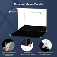 Vitrine d'exposition en acrylique transparente personnalisée pour objets de collection, boîte d'exposition en acrylique à porte magnétique pour figurines, poupées, jouets Lego