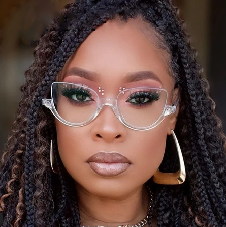 Montura óptica Irregular para mujer, gafas con diamantes, antiluz