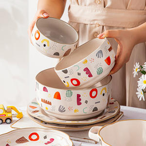 Nouvel arrivage : Ensemble de vaisselle en céramique de luxe, assiettes et bols de cuisine - Product Image 4