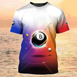 Camiseta de Billar S.Q.F Crown 8 Ball/Snooker King, Estilo Vintage, Casual, Deportiva, Transpirable, Manga Corta, 100% Poliéster, Secado Rápido - Product Image 5