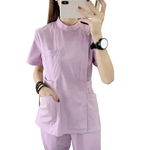 Traje de Enfermera de Manga Corta para Mujer, Uniforme de Trabajo para Dentistas de Hospital, Bata de Maternidad de Dos Piezas, Versión Delgada de Verano - Product Image 4