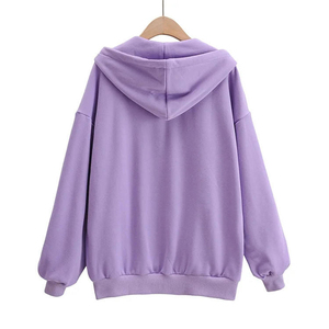 Sudadera con capucha de mujer de alta calidad, gruesa, con forro polar, estilo americano, informal, con hombros caídos, con cremallera, tipo cárdigan, abrigo - Product Image 3