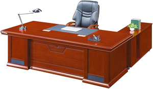 Mesa de Oficina Ejecutiva Moderna de Lujo, Diseño Único en Madera con Acabado en <span class=keywords><strong>Chapa</strong></span> <span class=keywords><strong>y</strong></span> Extensión en Forma de L - Product Image 3