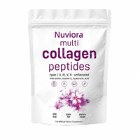 Poudre de peptides de collagène multi-sources nourris à l'herbe, sans OGM, avec biotine, vitamine C et acide hyaluronique pour la peau, antioxydant, pour femmes enceintes