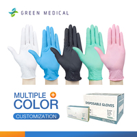 Fournisseur OEM de gants jetables bleus de qualité supérieure en nitrile sans poudre pour examen Guantes De Nitrilo Boîte de 100 pièces