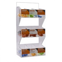 Support d'affichage en acrylique, organisateur de vente au détail à compartiments, support de rangement pour chargeurs de téléphone