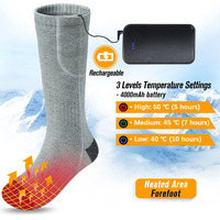 Chaussettes de Ski chauffantes à batterie 2022 V pour homme et femme, chauffe-pieds électrique, meilleur cadeau 3.7