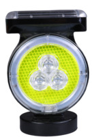 Balise solaire réfléchissante prismatique haute intensité blanche avec base magnétique, visibilité 800 m, éclairage LED clignotant IP66 pour le trafic