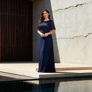 Elegante Abaya de Lujo con Lentejuelas Bordadas en Poliéster para Mujeres Musulmanas, Vestido de Noche, Proveedor Mayorista Personalizado - Product Image 2