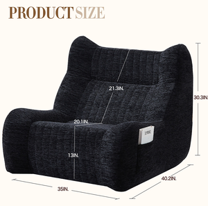 Modern Tufted <b>Bean</b> <b>Bag</b> <b>Chair</b> for Adults with Armrests-Oversized Comfortable Lounge <b>Chair</b> for Living Room Bedroom & Hotel Use - Product Image 5