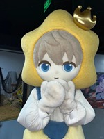 Costume de Mascotte Personnalisé de Haute Qualité, Personnage Étoile Géante Gonflable en Fourrure Jaune, pour Événements Commerciaux d'Entreprise