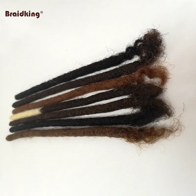 Braidking Capelli Lisci Terrore Serrature 100% Fatti A Mano Afro Crespo Ricci Naturali Micro Crochet Capelli Umani Dreadlocks Estensione