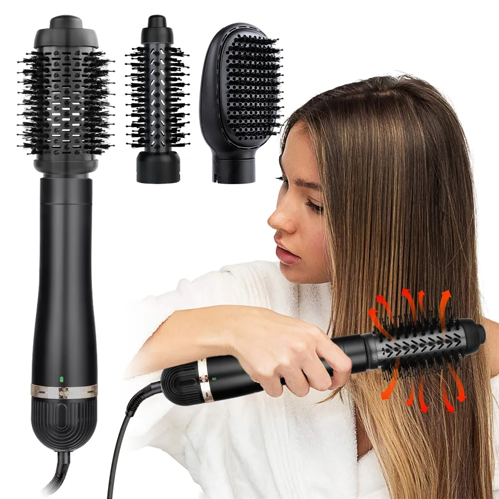 Profissional One Step Straightening Brush Electric hot comb Volumizer Hair Dryer Brush 3 em 1 Escova de ar quente